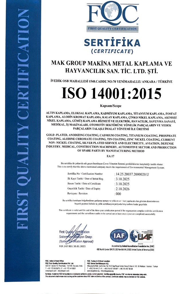 ISO 14001:2015 Çevre Yönetim Sistemi