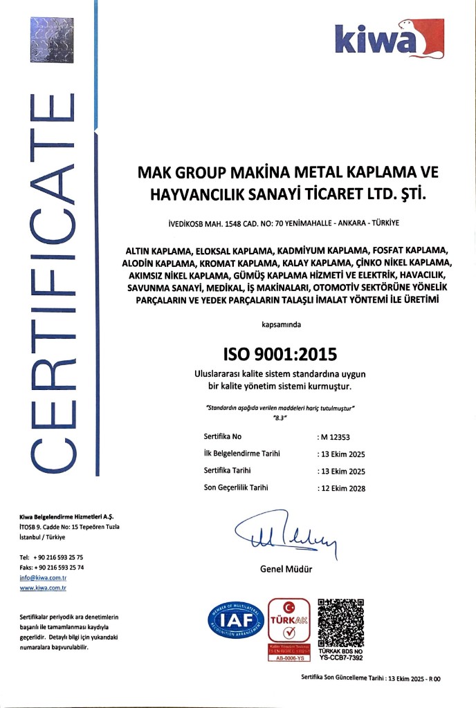 ISO 9001:2015 Kalite Yönetim Sistemi